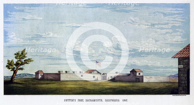 Sutter's Fort, Sacramento, California, 1847 (1937).Artist: Snyder