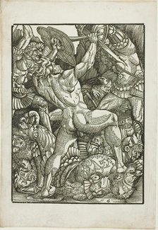 Hercules and the Giants, from Scenes from the Life of Hercules, c. 1528. Creator: Gabriel Salmon.