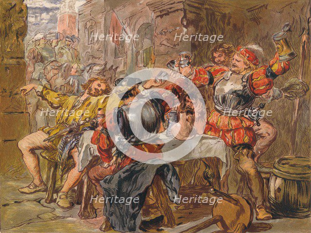 'Let me the Canakin Clink', c1875. Artist: Sir John Gilbert.