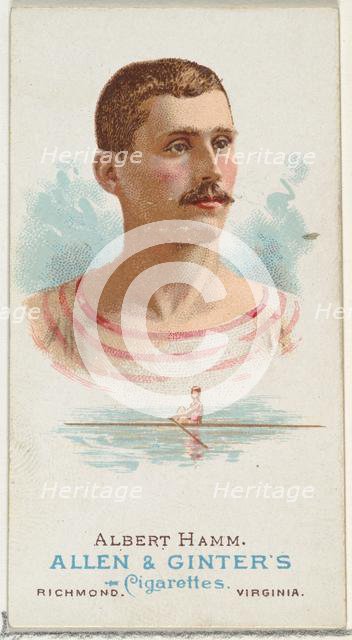 Albert Hamm, Oarsman, from World's Champions, Series 1 (N28) for Allen & Ginter Cigarettes..., 1887. Creator: Allen & Ginter.