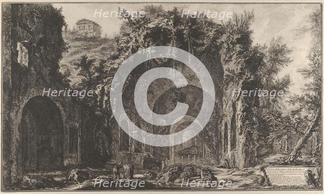 View of the fountainhead and the Grotto of Egiria outside the Porta Capena, 1760-78. Creator: Giovanni Battista Piranesi.