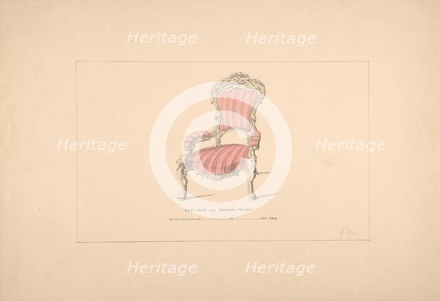 Design for Easy Chair, François Premier Style, 1835-1900. Creator: Robert William Hume.