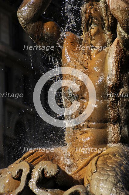 Triton Fountain, Piazza Barberini, Rome, Italy, 2009.  Creator: LTL.
