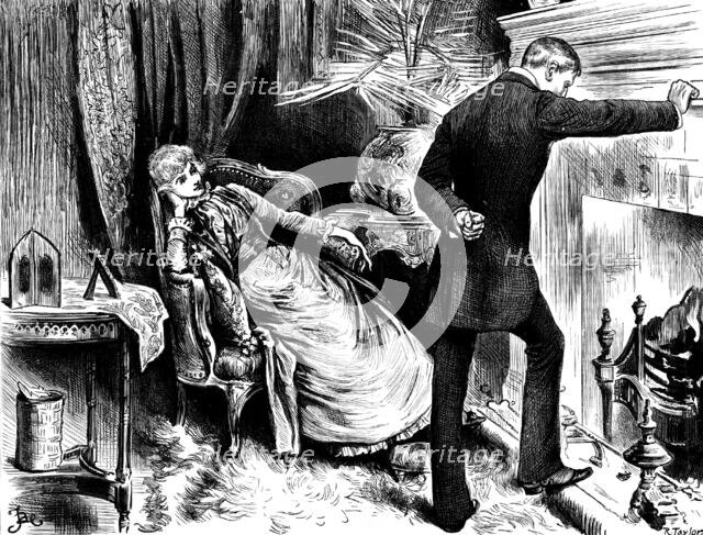 "Zoe," he said at length, without looking at her, "your impatience makes you unjust", 1890. Creator: R. Taylor.