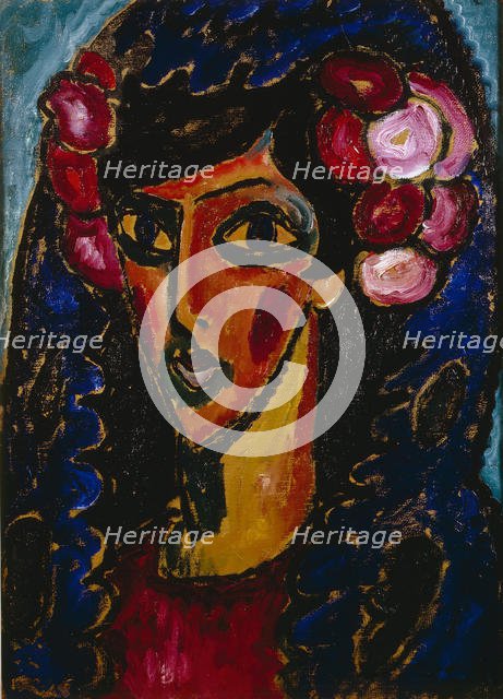 The Blue Mantilla, 1913. Artist: Javlensky, Alexei, von (1864-1941)