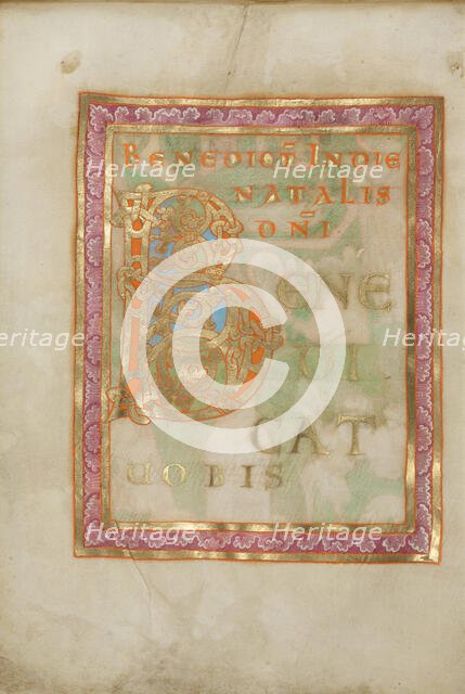 Decorated Incipit Page; Benedictional, about 1030-1040. Creator: Unknown.