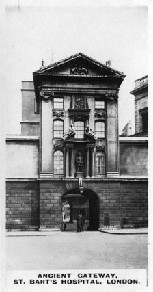 'Ancient Gateway, St Bart's Hospital, London', c1920s. Artist: Unknown