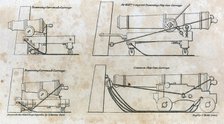 Drawings of ship gun carriages. Artist: Unknown