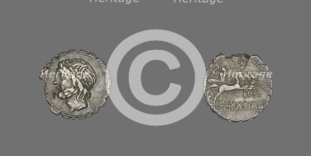 Denarius Serratus (Coin) Depicting the God Saturn, 106 BCE. Creator: Unknown.