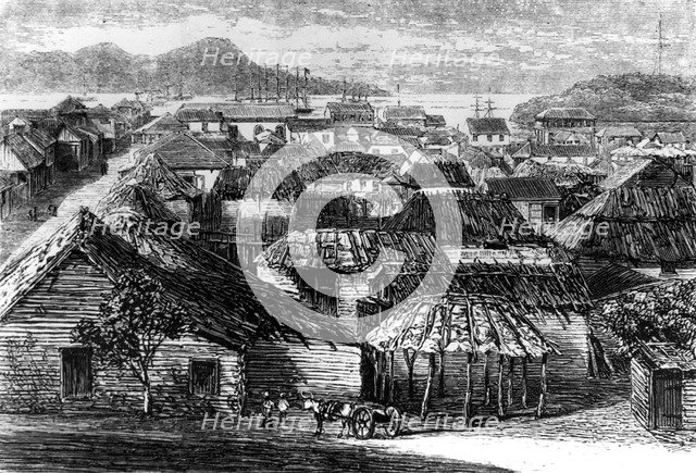 Town and bay of Puerto Plata, Santo Domingo, 1873. Artist: Unknown