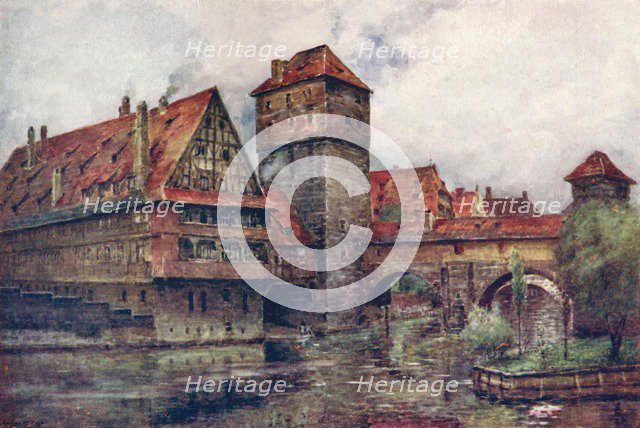 The Henkersteg, with the Wasserturm, Nuremberg, Germany, c1905. Artist: AG Bell
