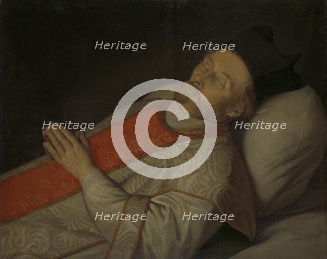 Portrait of Joannes Putkamer (1600-1671) on his Deathbed, 1671. Creator: Hendrick Bloemaert.