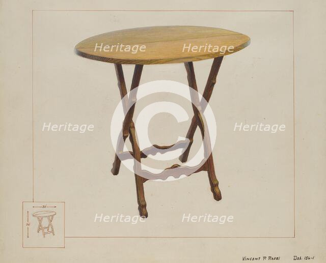 Table, c. 1937. Creator: Vincent P. Rosel.