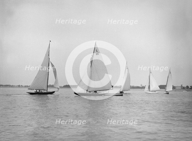 Start of One Ton Cup Race, Stokes Bay, 1913. Creator: Kirk & Sons of Cowes.