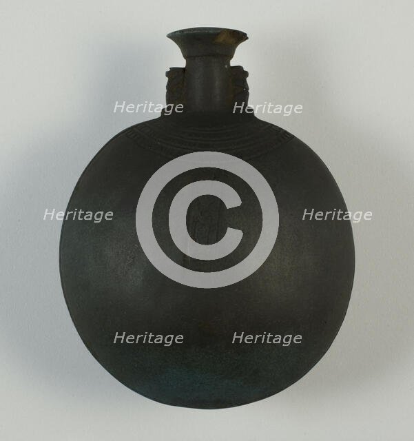 New Year's Vessel (Pilgrim Bottle), Egypt, Late Period, Dynasty 26 (664-525 BCE). Creator: Unknown.