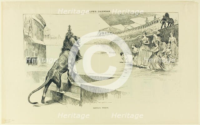 America's Tribute, from Life, 1891. Creator: Charles Dana Gibson.