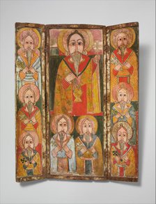 Icon Triptych: Ewostatewos and Eight of His Disciples, late 17th century. Creator: Unknown.