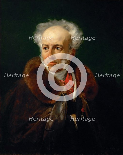 Portrait of the painter Jean-Baptiste Isabey (1767-1855), 1828.