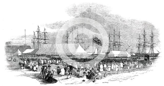 The Canterbury Colonists - scene at Gravesend, on Monday, 1850. Creator: Unknown.
