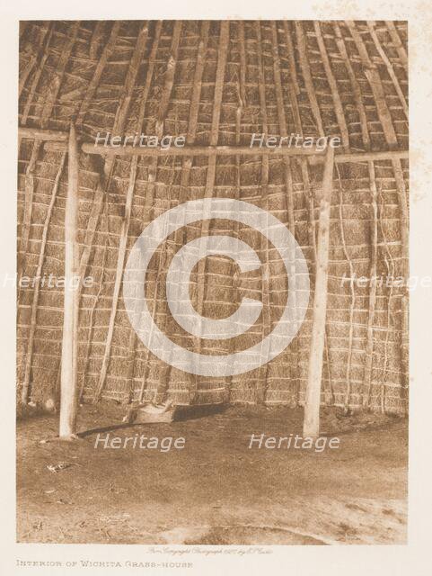 Interior of Wichita grass-house, 1927. Creator: Edward Sheriff Curtis.