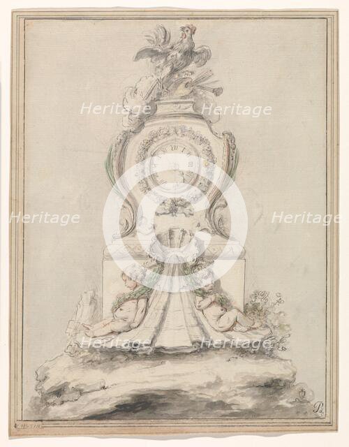 Design for a pendulum clock, c.1750-c.1760. Creator: Charles Hutin.