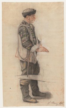 The Stretcher Bearer (Study for "Le Couvreur tombé"), 1876. Creator: François Bonvin (French, 1817-1887).