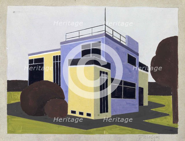 Design for a Detached House, 1923. Creator: Molnar, Farkas (1897-1945).