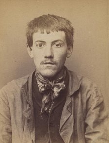 Bissonier. Sébastien. 19 ans, né à St Bonnet (Allier). Journalier. Outrage à la Gendarmeri..., 1894. Creator: Alphonse Bertillon.
