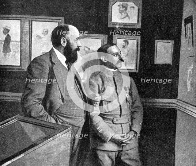 An exhibition of art by French soldiers fighting in Champagne, France, World War, 1915. Artist: Unknown