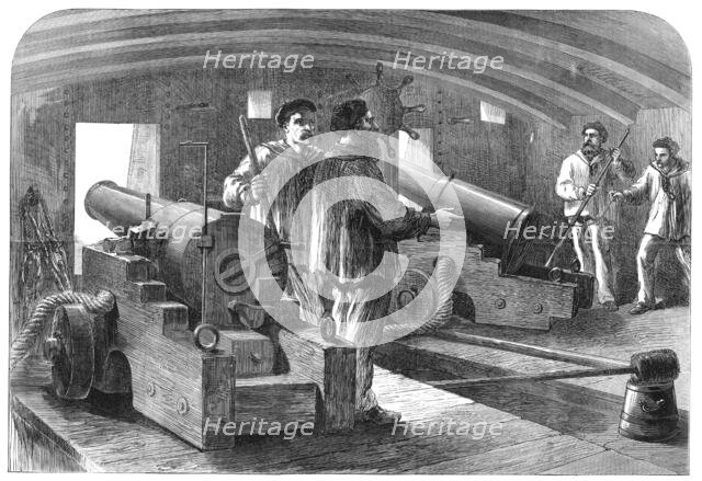 The French Siege of Paris: interior of gun-boat La Commune, 1871. Creator: Unknown.