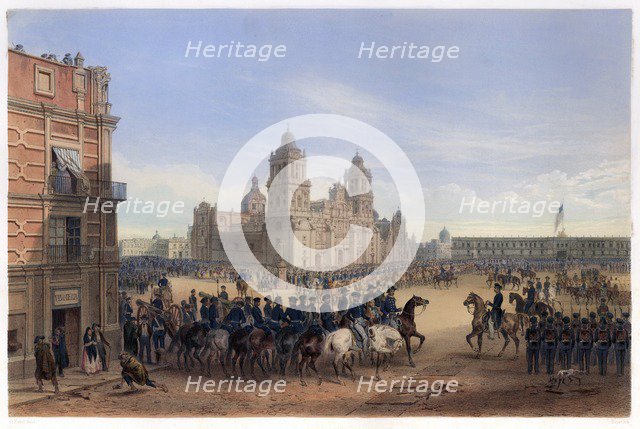 General Scott's Entrance into Mexico City, pub. 1851. Creator: Carl Nebel (1805 - 1855).