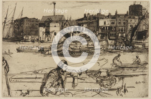 Black Lion Wharf, 1859. Creator: James Abbott McNeill Whistler.