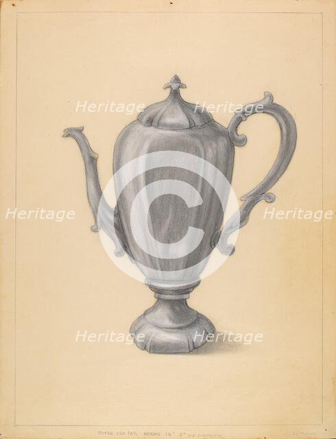 Teapot, 1935/1942. Creator: Franklin C. Moyan.