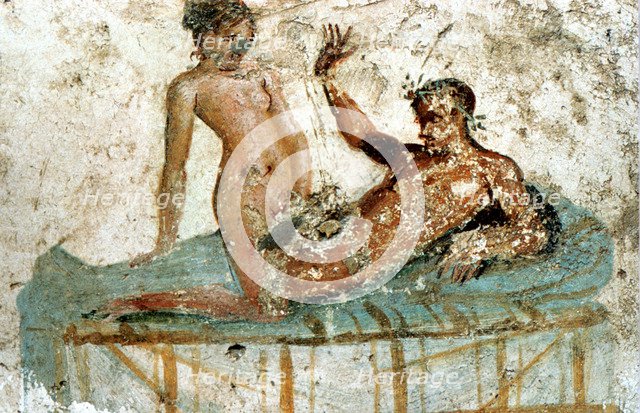 Erotic mural, Pompeii, Italy. Creator: Unknown.