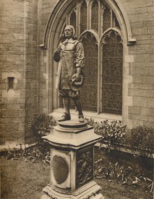 'Milton's Statue Outside His Own Burial-Place in the City', c1935. Creator: Unknown.