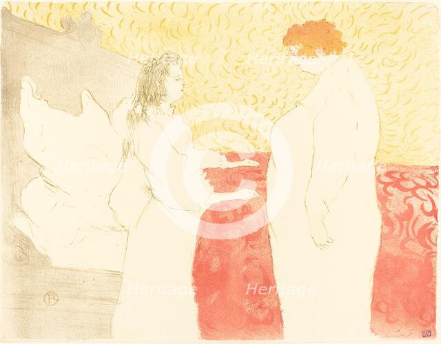 Woman in Bed, Profile (Femme au lit, profil), 1896. Creator: Henri de Toulouse-Lautrec.