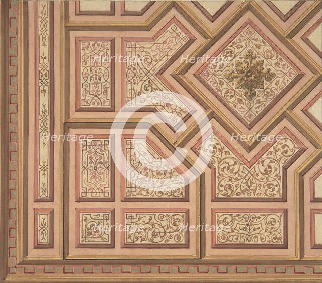 Design for Ceiling, Château de Cangé, second half 19th century. Creators: Jules-Edmond-Charles Lachaise, Eugène-Pierre Gourdet.