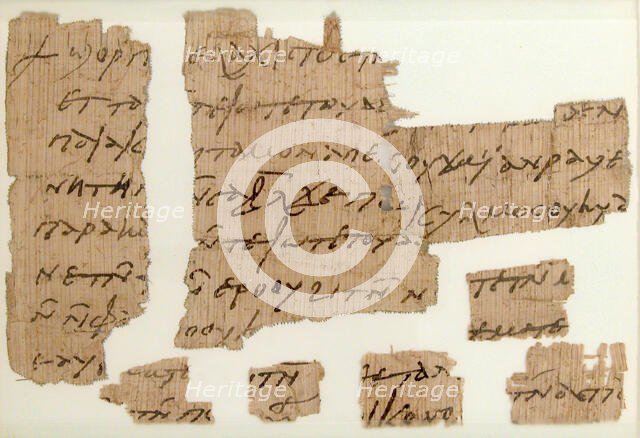 Papyri Fragments of a Letter to Pesenthius, Coptic, 7th century. Creator: Unknown.