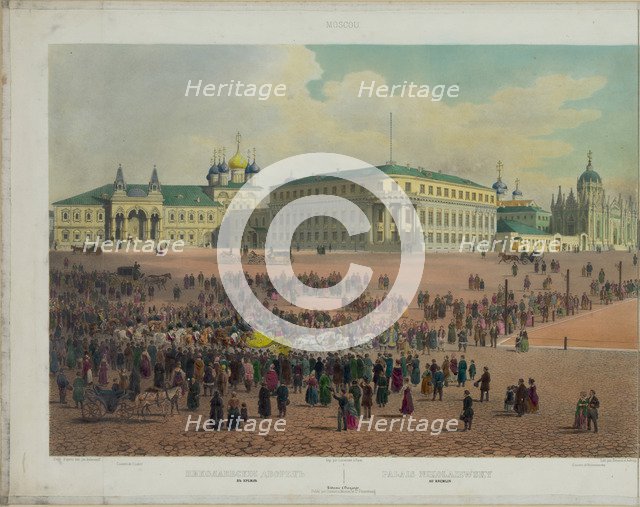 Nicholas Palace in the Moscow Kremlin (from a panoramic view of Moscow in 10 parts), ca 1848. Artist: Benoist, Philippe (1813-after 1879)