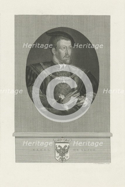 Portrait of Charles V of Spain (1500-1558), 1848-1849. Artist: Reckleben, Jan Frederik Christiaan (1819-1879)