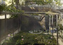 Unidentified backyard garden, probably in New York, New York, c1922. Creator: Frances Benjamin Johnston.