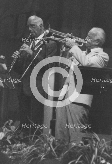 Kenny Baker and Roy Willox, Barbican, London 1993. Creator: Brian Foskett.