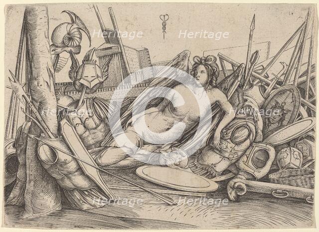 Victory Reclining Amid Trophies, c. 1500/1503. Creator: Jacopo de' Barbari.