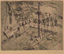 Harbor at Burgstaaken, 1913. Creator: Ernst Kirchner.