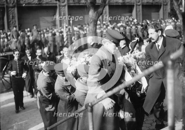 Cruz, Senor Don Anibal, Ambassador For Chile - His Funeral At St. Patrick's Church. Casket, 1910. Creator: Harris & Ewing.
