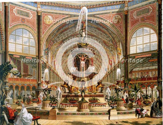Interior of the Crystal Palace during the International Exhibition, 1862. Artist: Unknown