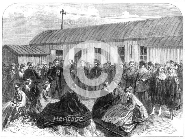 Laying of the Atlantic Telegraph Cable: Sir Robert Peel addressing bystanders...at Valencia, 1865. Creator: Unknown.