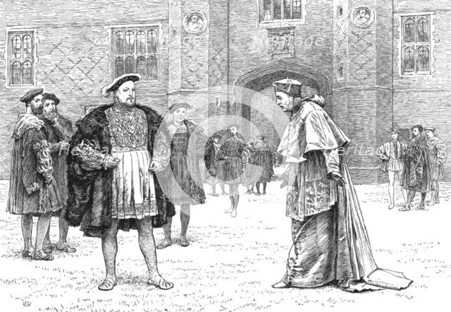''Cardinal Wolsey Surrendering Hampton Court Palace to King Henry VIII. 1528 ', 1890. Creator: Unknown.