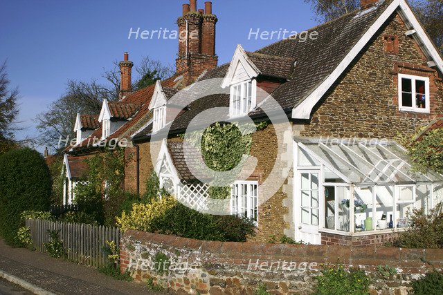 Cottages in the village of Castle Rising, King's Lynn, Norfolk, 2005 