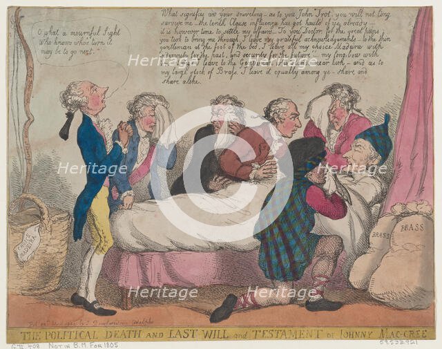 The Political Death and Last Will and Testament of Johnny Mac-Cree, April 28, 1805., April 28, 1805. Creator: Thomas Rowlandson.
